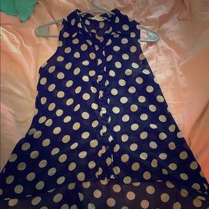 S Sans Souci Collared Polka Dot Tunic